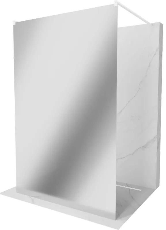 Mexen Kioto, priechodná sprchová zástena 120 x 200 cm, lustro 8 mm, 2x biela stabilizačná rozpera, 800-120-002-20-50