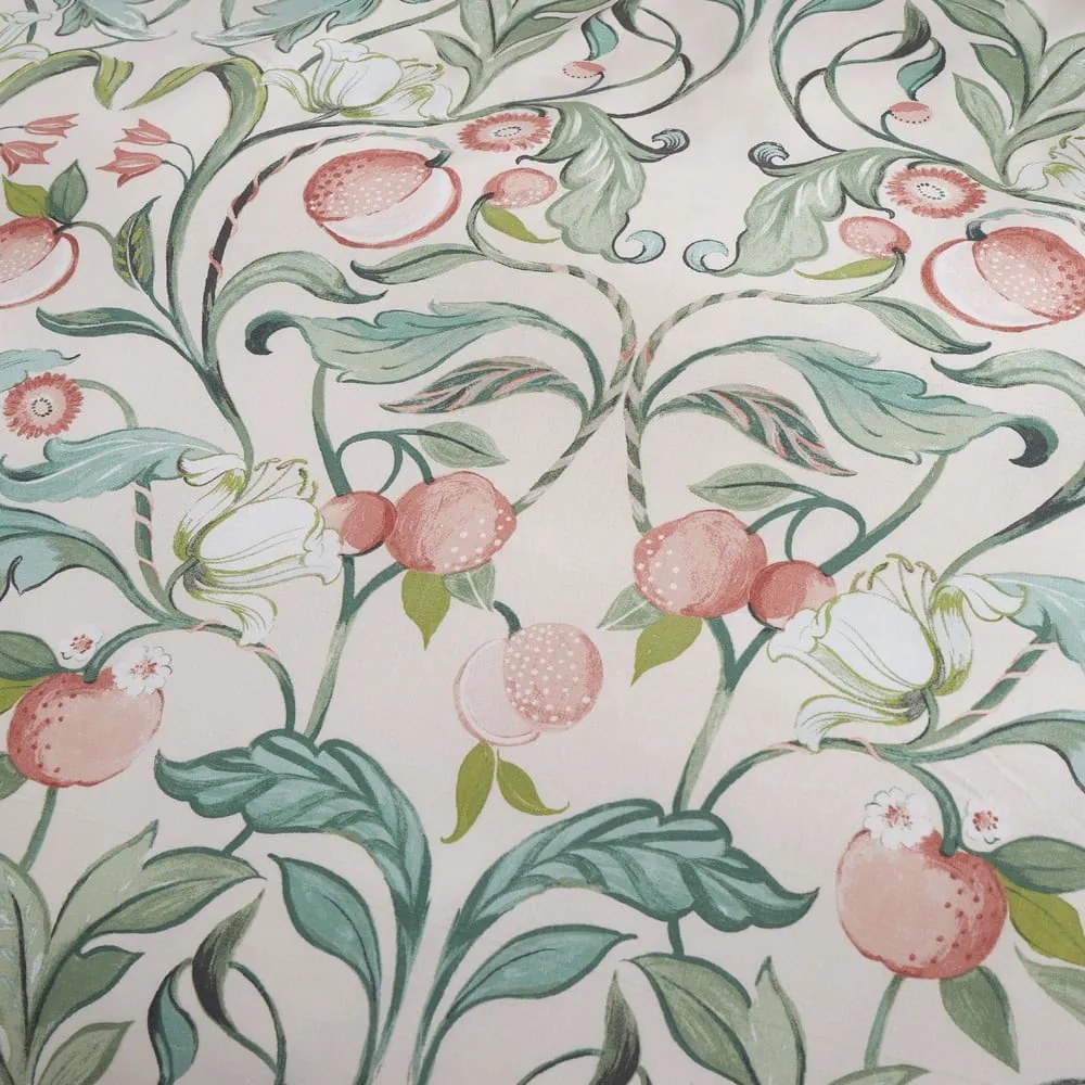 Zeleno-ružové obliečky na dvojlôžko 200x200 cm Clarence Floral - Catherine Lansfield