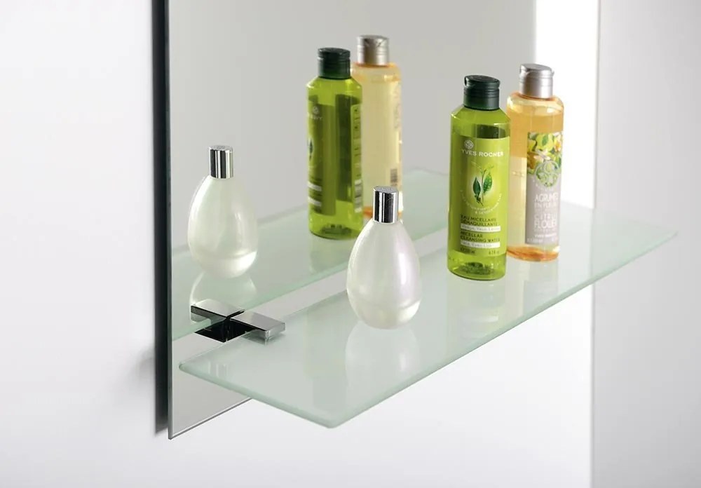 Aqualine Aqualine, Zrkadlo 50x70cm, vrátane závesov a otvorov pre polici, 22429