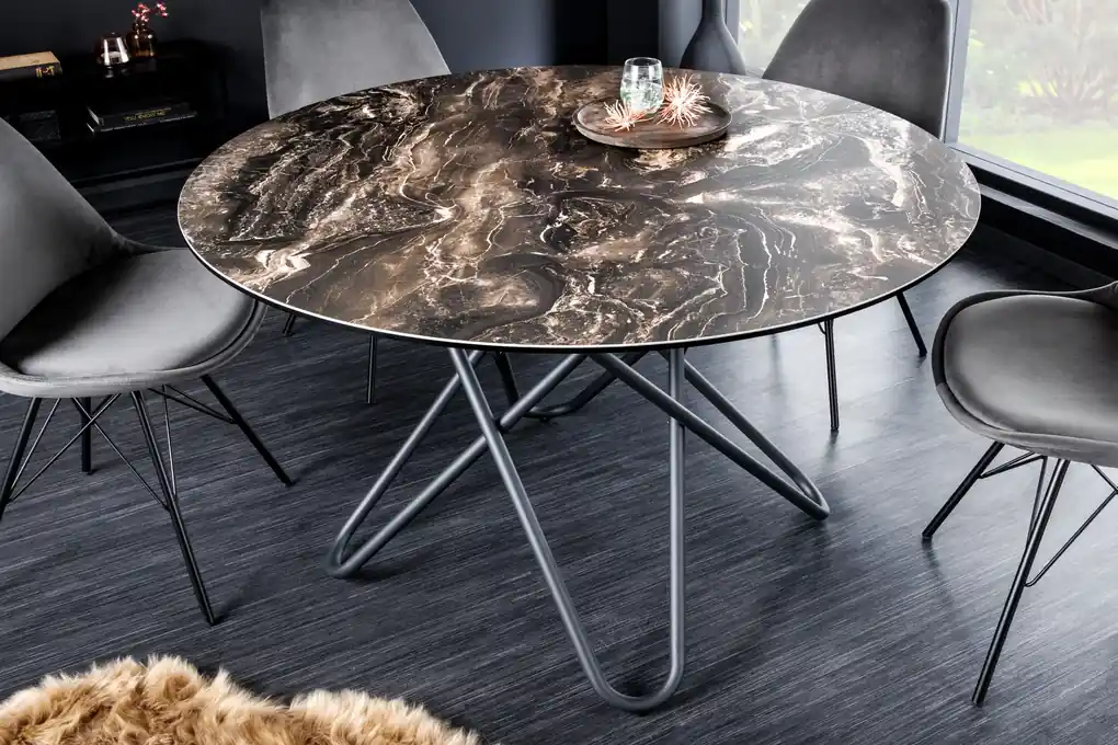 Jedálenský stôl Kruhový 120 cm - prírodný kameň | BIANO