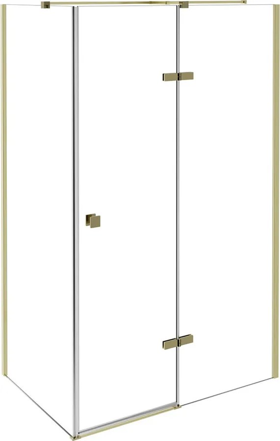 Besco Obdĺžnikový sprchový kút PIXA GOLD R 100x80 (100x90, 120x80, 120x90), výška 195 cm - bez vaničky BESCO-Rozmery: 100x90, BESCO-Orientácia: Ľavá