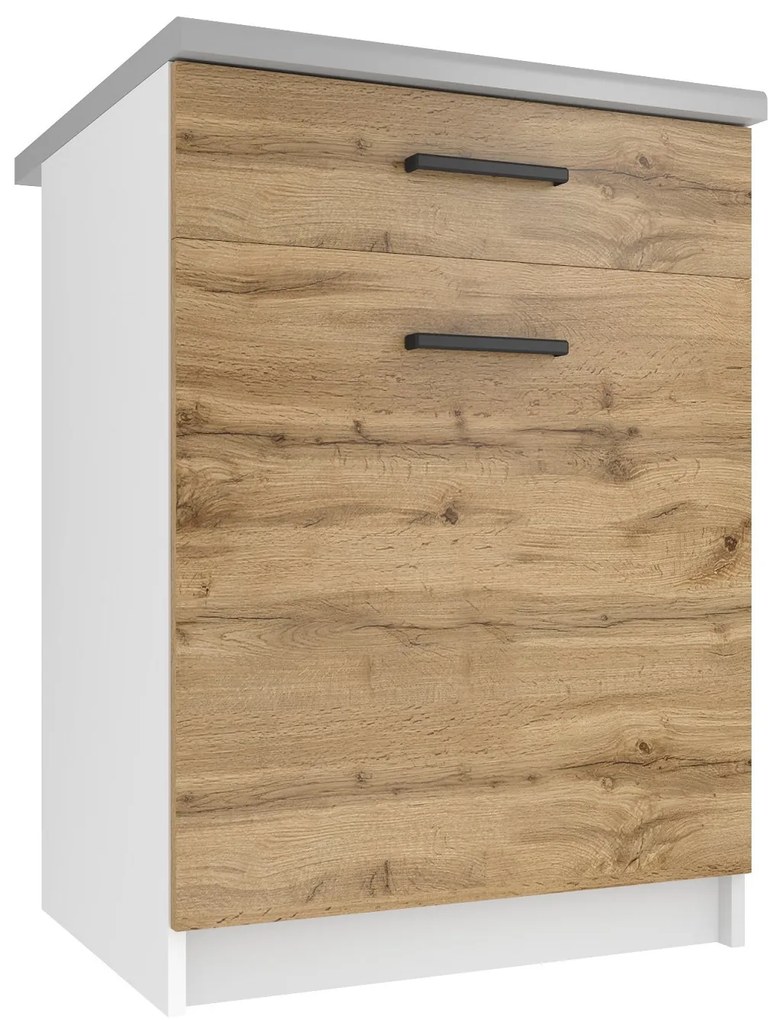 Kuchynská skrinka Belini spodná so zásuvkami 60 cm dub wotan s pracovnou doskou  TOR SDSZ1-60/0/WT/DW/0/B1
