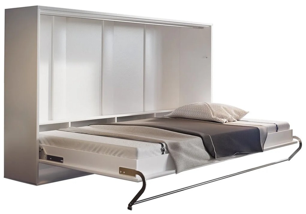 Skladacia posteľ Concord Pro II, Farby: biely / biely lesk, Rozmer postele: 90x200