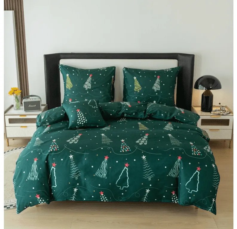 Obliečky z mikrovlákna CHRISTMAS DRIFT zelené Rozmer obliečky: 70 x 90 cm | 140 x 220 cm