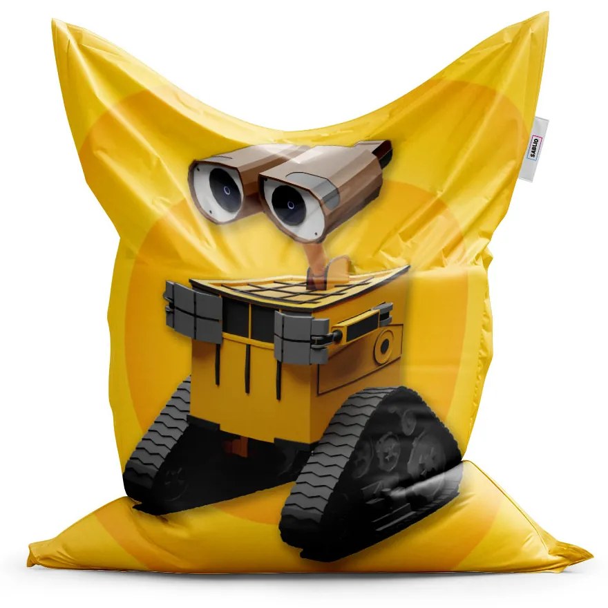 Sablio Sedací vak Wall-E robot Žltý - 150x100 cm