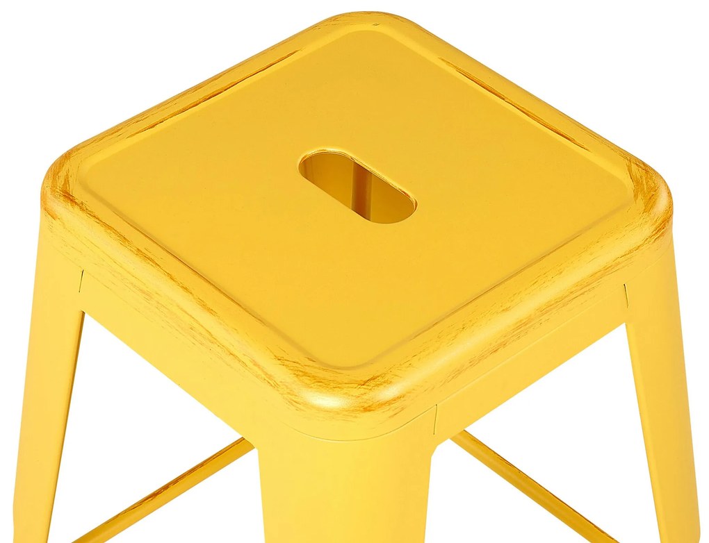 Sada 2 oceľových barových stoličiek 76 cm žltá/zlatá CABRILLO Beliani