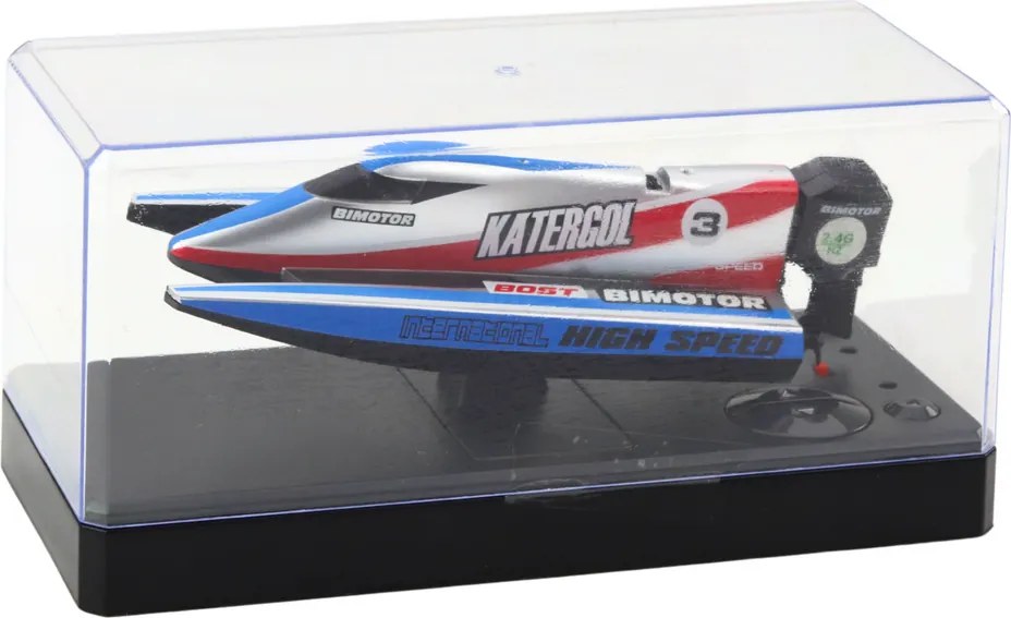 LEAN Toys RC motorový čln na diaľkové ovládanie modro-strieborný 14 cm