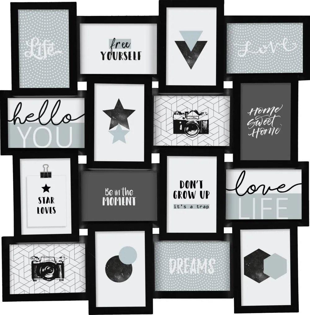 Nástenný fotorámik Gael Black 60x60 cm