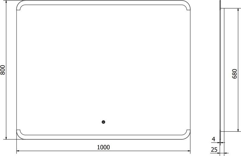 Mexen Nida, LED kúpeľňové zrkadlo s podsvietením 100x80 cm, 6000K, ochrana proti zahmlievaniu, 9806-100-080-611-00