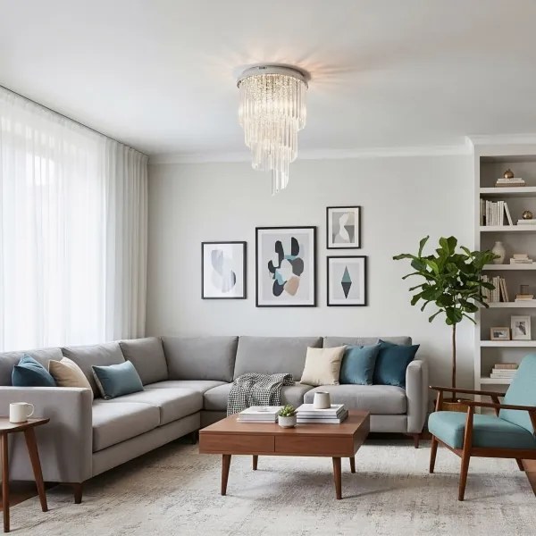 Ideal Lux-Krištáľový prisadený luster CARLTON 8xE14/40W/230V pr.40cm lesklý chróm