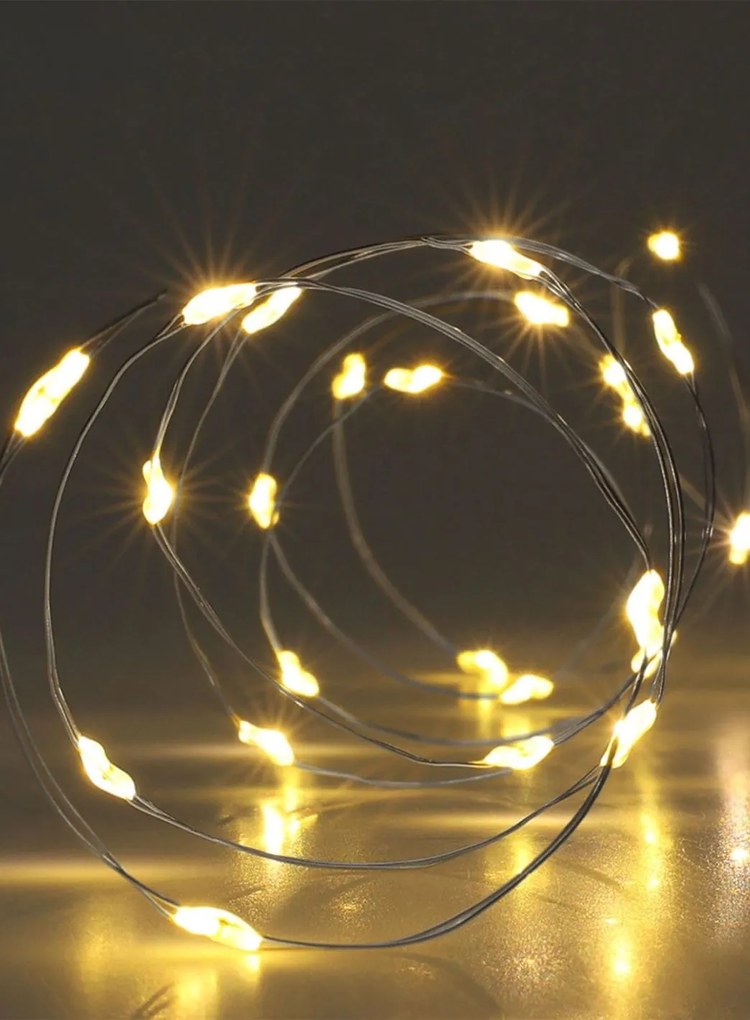 Světelný LED řetěz Robinson s časovačem 395 cm teplý bílý