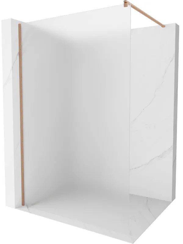 Mexen Kioto, sprchová zástena Walk-In 120 x 200 cm, 8mm sklo námraza, medený matný profil, 800-120-101-65-30