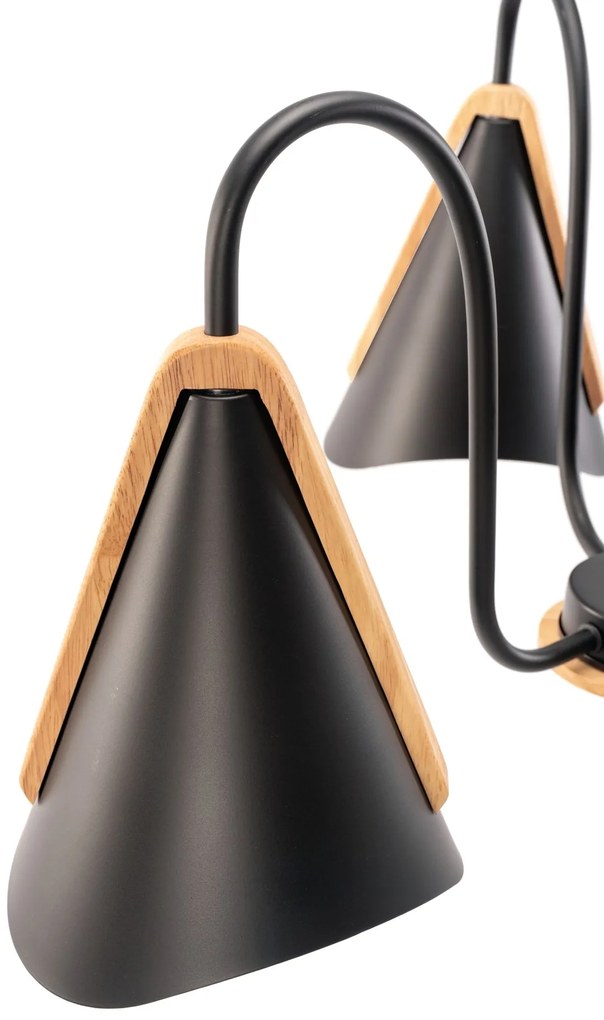 Toolight - Škandidávska závesná lampa 3-ramenná 3xE27 60W APP442-CP, čierna, OSW-08980