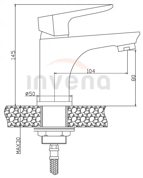 Invena Dokos, umývadlová batéria, biela-chrómová, INV-BU-19-002-V