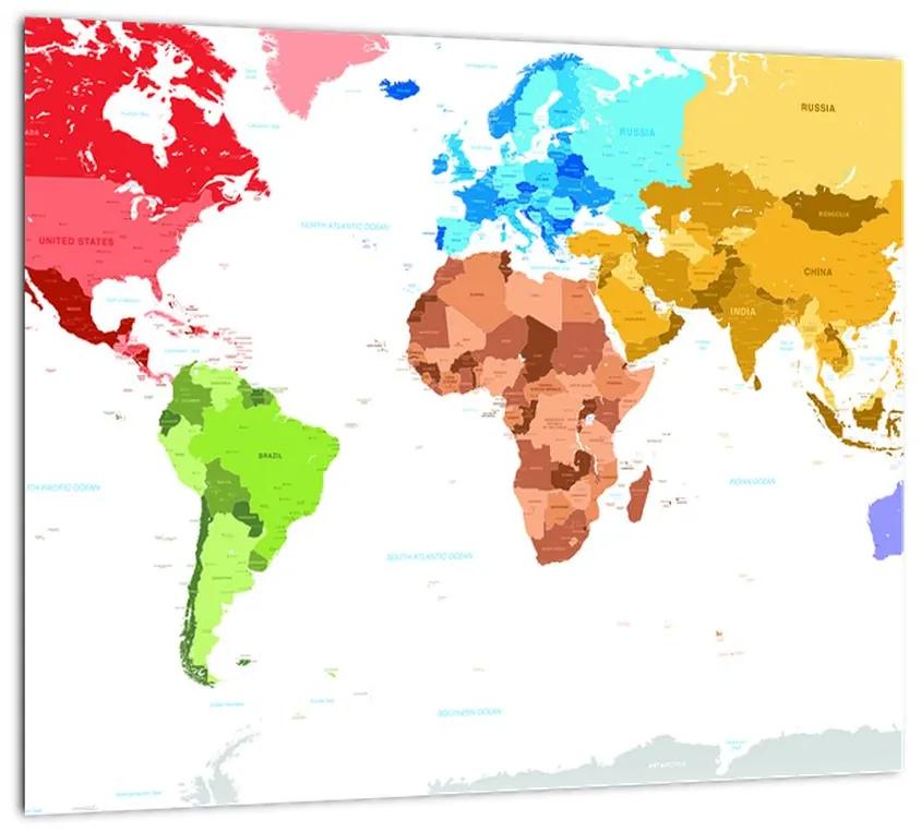 Obraz - farebná mapa sveta