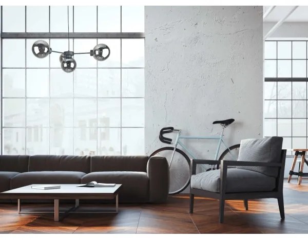 Luster na lanku KALIOPE II 4xE14/50W/230V čierna/dymová čierna