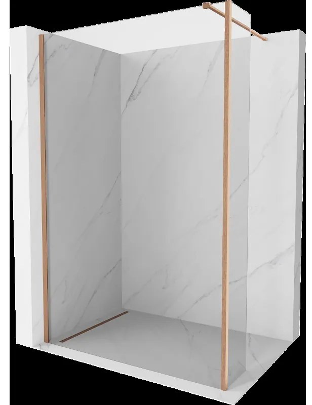 Mexen Kioto sprchová stena Walk-in 95 x 40 cm, transparentná, brúsená meď - 800-095-212-65-00-040