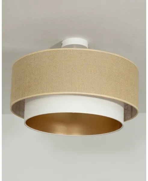 Prisadený luster SARTA 1xE27/60W/230V biela/juta