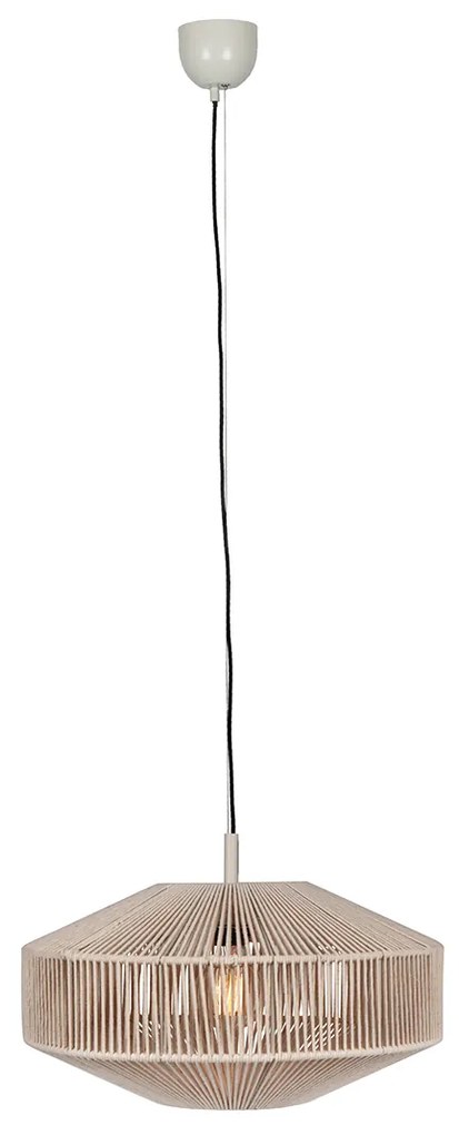 Japandi závesná lampa hnedé lano 46cm - Svea