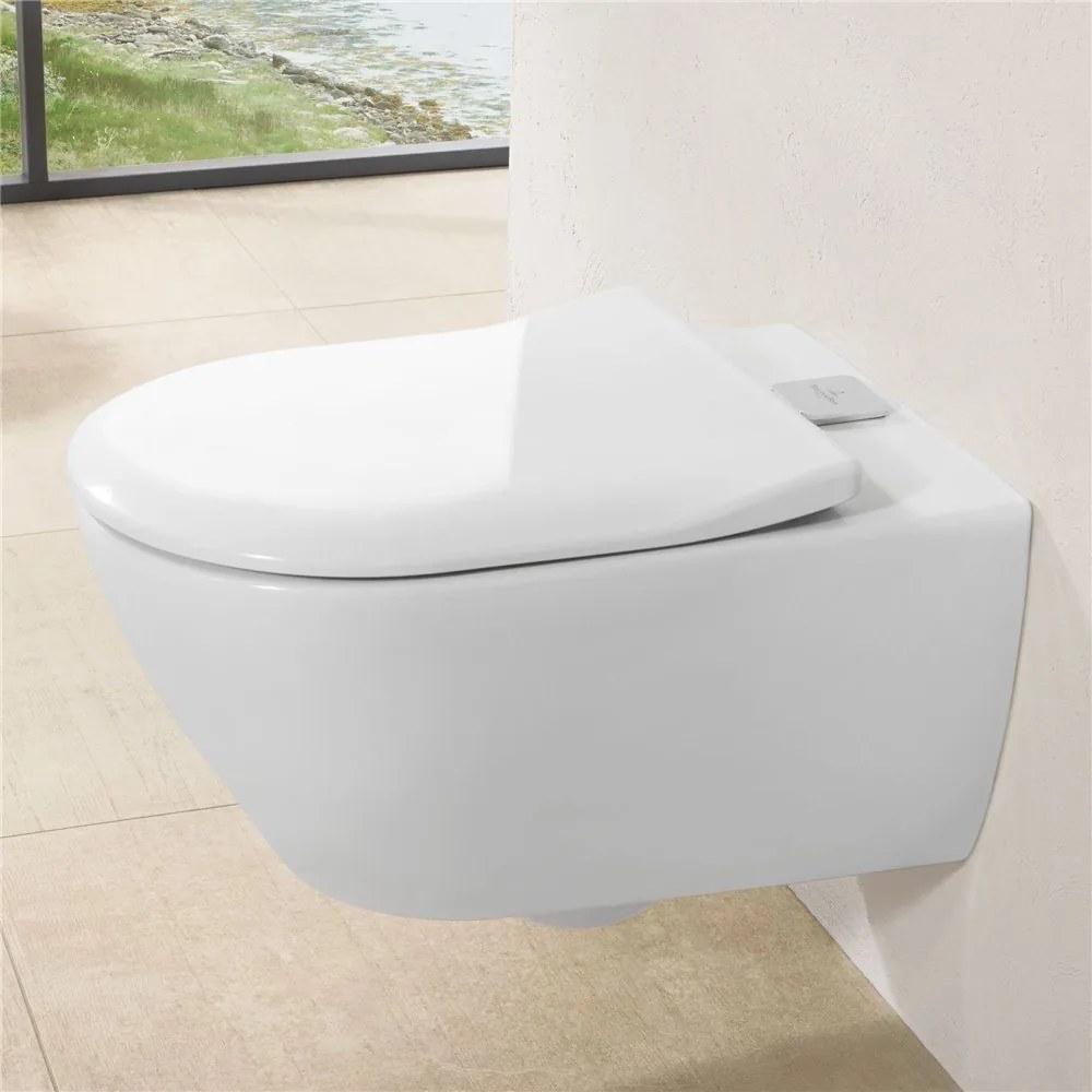 VILLEROY &amp; BOCH Subway 2.0 WC sedátko s poklopom SlimSeat, s funkciou QuickRelease a Softclosing, biela alpská, 9M78S101