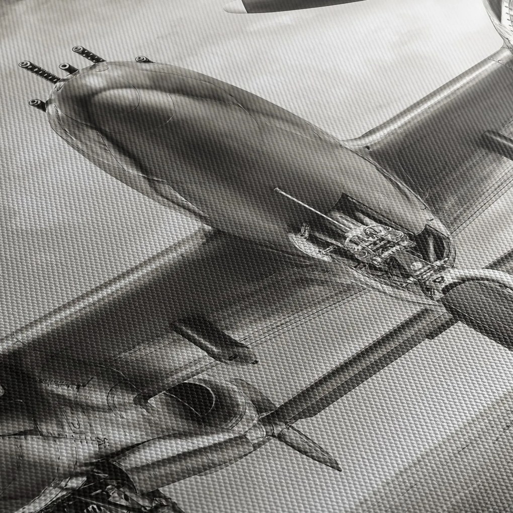 Obraz - Warbird (s hodinami) (90x30 cm)