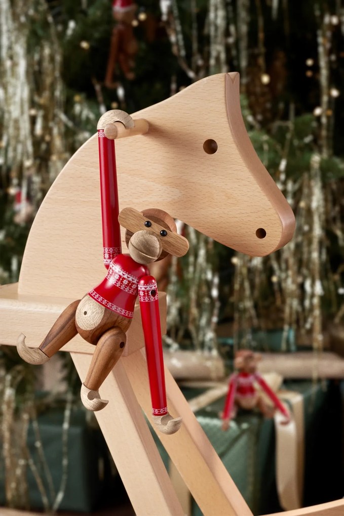 Kay Bojesen Drevená opička Monkey Christmas Jumper 2024 Small