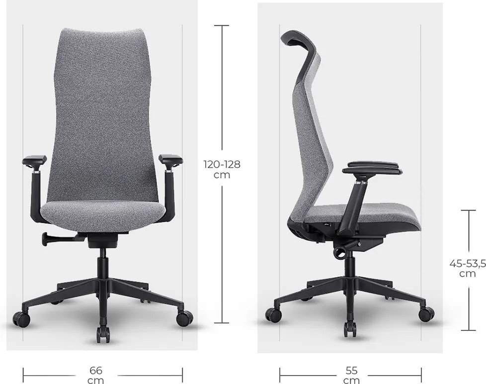 Ergonomická kancelárska stolička MOSH Airflow 502 - šedá