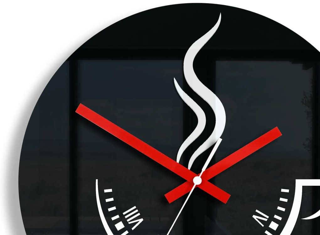Nástenné hodiny Coffe Time čierne