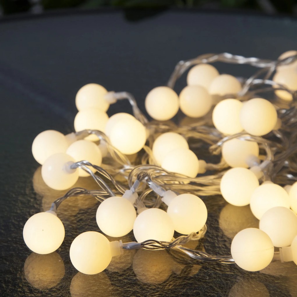 Vonkajšia svetelná LED reťaz 50 svetielok dĺžka 7,35 m Star Trading Berry - biely