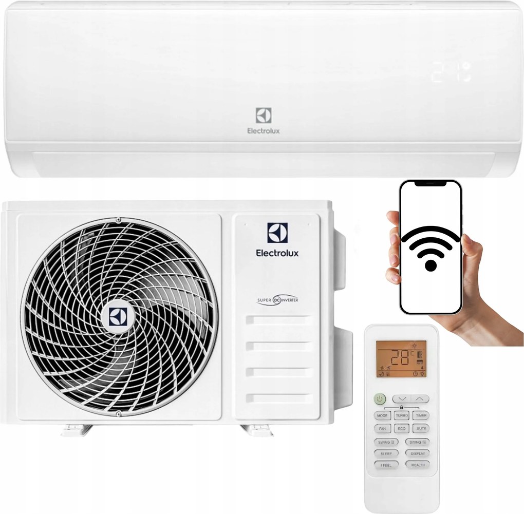 Nástenný klimatizátor Electrolux Hel 3,5 kW 40 m2 Wifi do Domu Kancelárie Výkonný