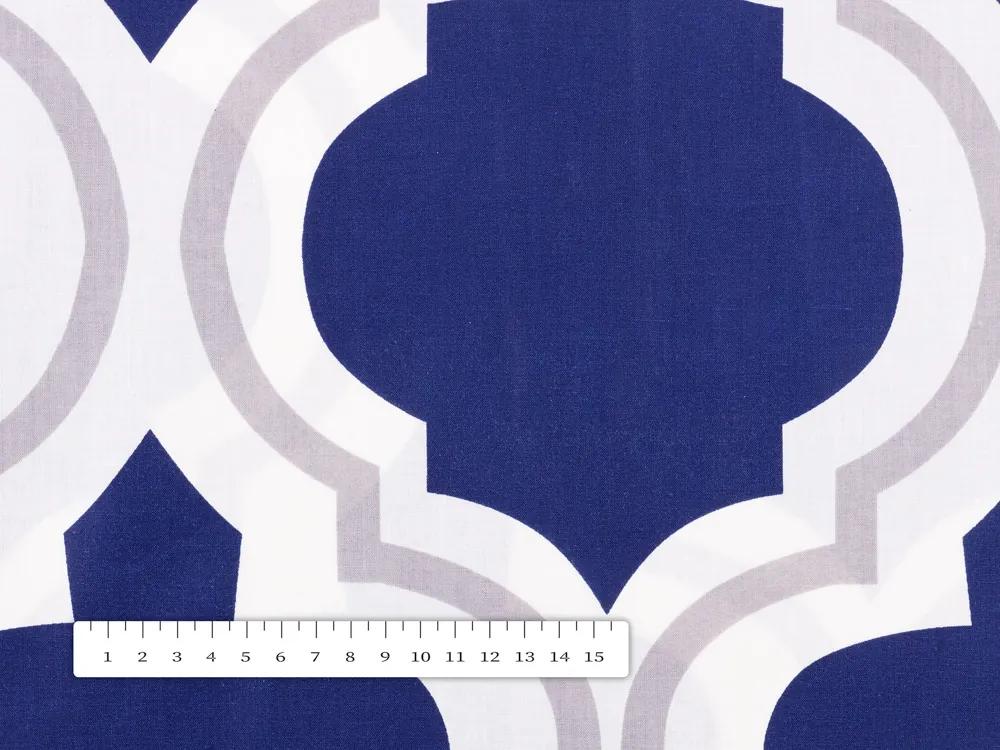 Biante Bavlnený štvorcový obrus Sandra SA-295 Modré Maroko na krémovom 110x110 cm