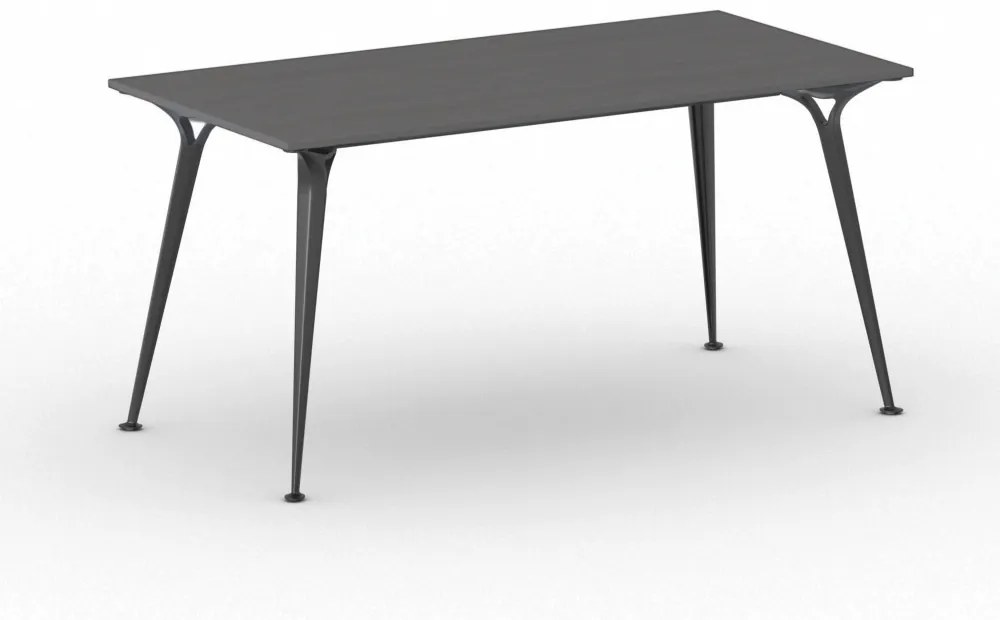 Kancelársky stôl PRIMO ALFA, čierna podnož, 1600 x 800 mm, grafitová
