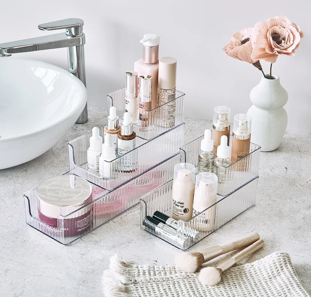 Zeller Present Stohovateľné organizéry transparentné, 3ks v sade PETITE