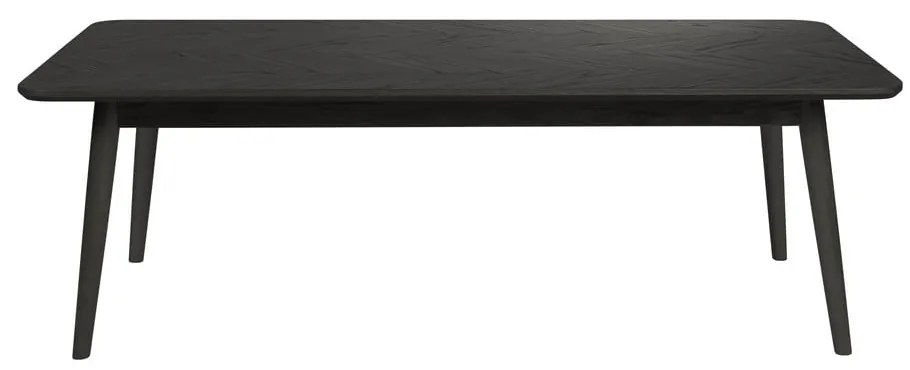 Čierny konferenčný stolík s doskou v dubovom dekore 60x120 cm Fabio – White Label