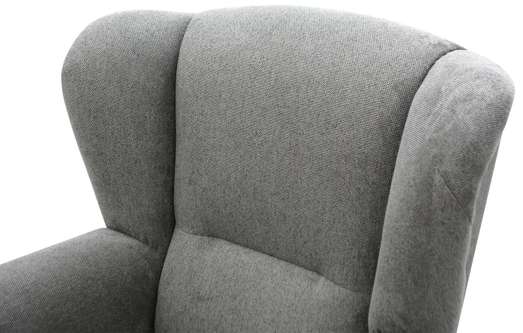 FINES sivé kreslo ušiak Aladin