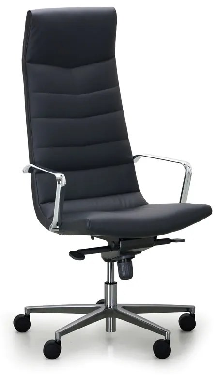 Kožené kancelárske kreslo PROKURIST, čierna