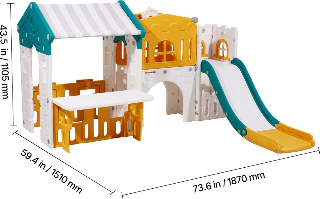 Záhradný domček pre deti s multifunkčnou zábavou a bezpečným lezením