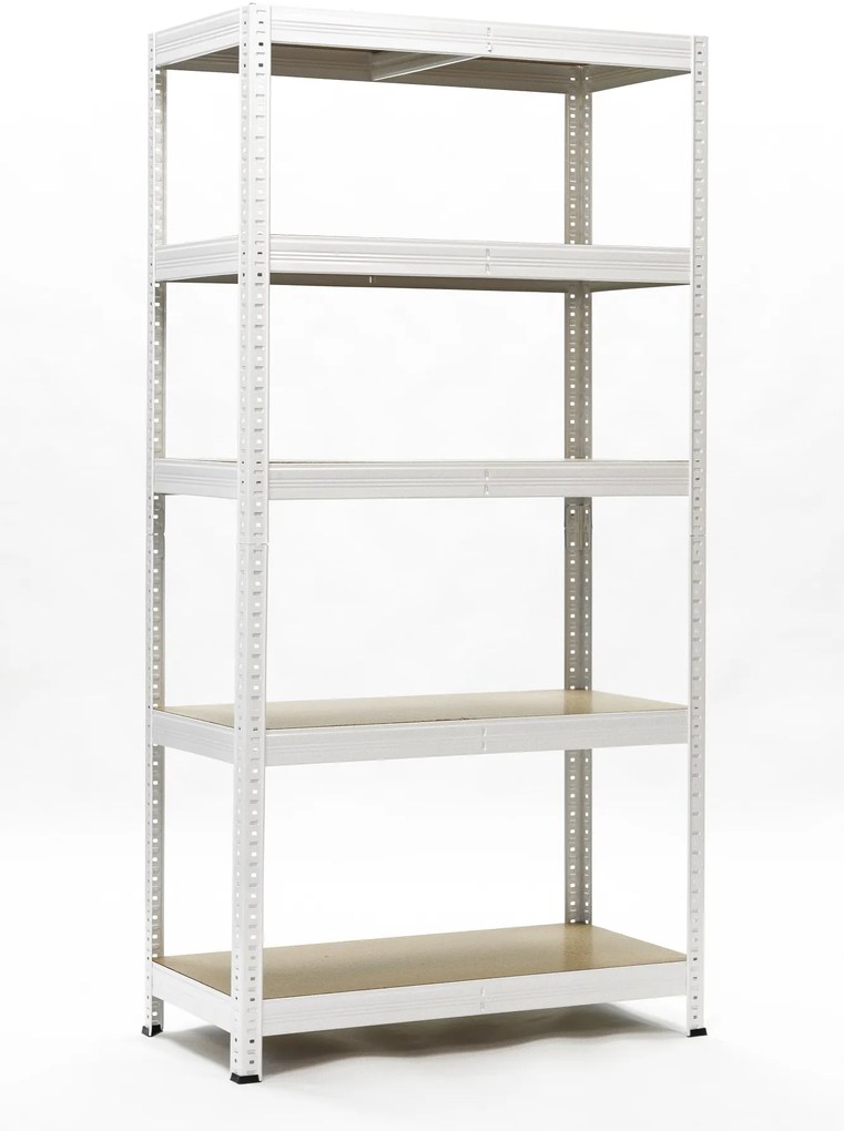 Policový regál 1800x1000x400mm, nosnost 2100kg, bílý | AKCE RH4010-5 BILA