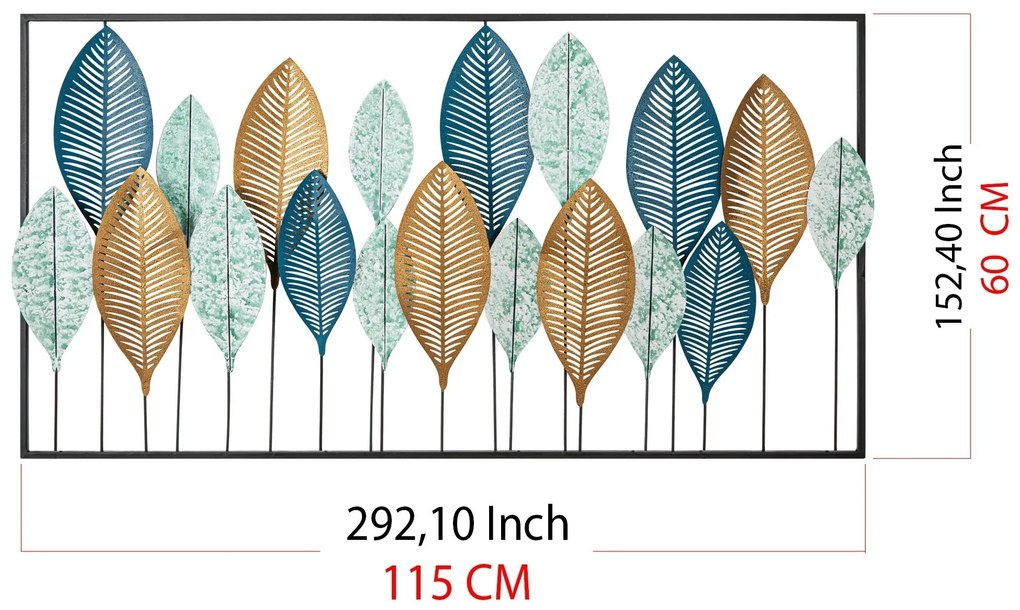 Nástěnná kovová dekorace Bilge vícebarevná