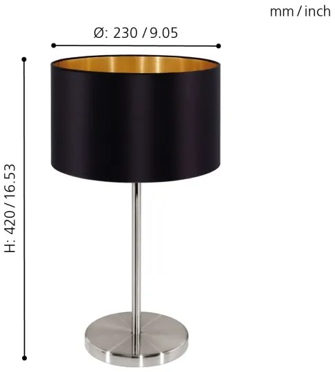 Eglo 31627 - Stolná lampa MASERLO 1xE27/60W/230V
