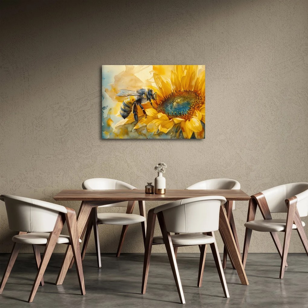 Obraz - Včielka, akvarel (70x50 cm)