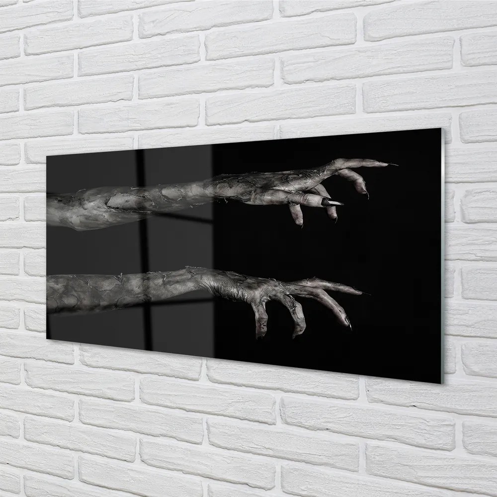 Obraz plexi Čierne pozadie špinavé ruky 140x70 cm