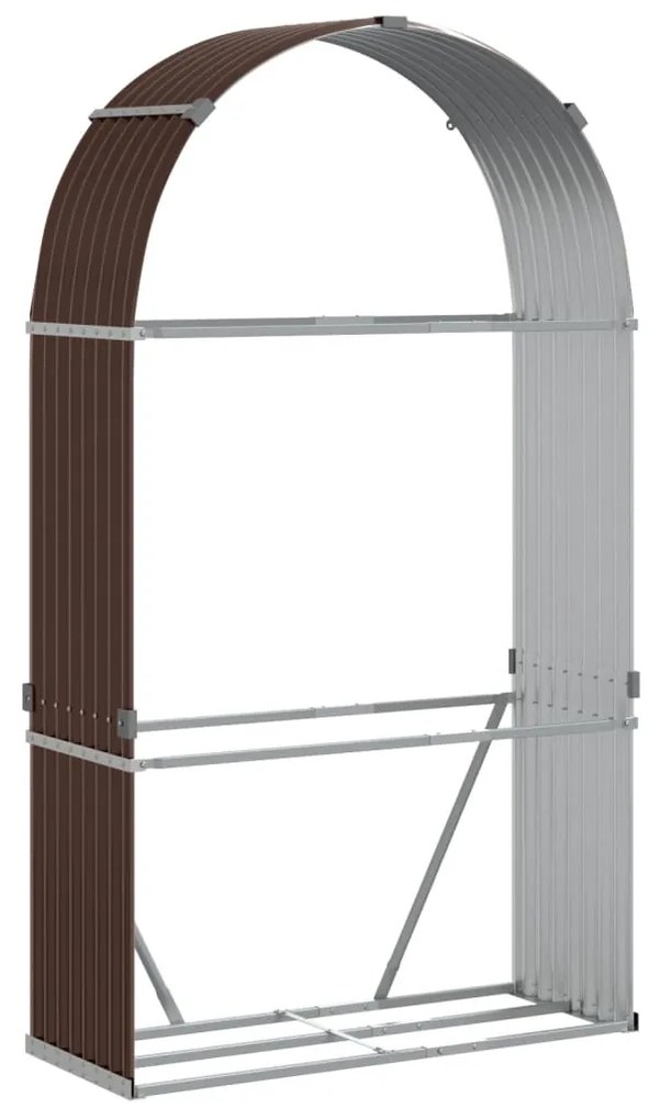 Držiak na polená hnedý 120x45x210 cm pozinkovaná oceľ