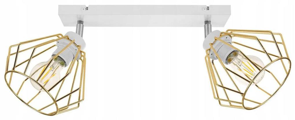 Bodové svietidlo Nuvola 1, 2x zlaté drôtené tienidlo, (výber z 2 farieb konštrukcie - možnosť polohovania)