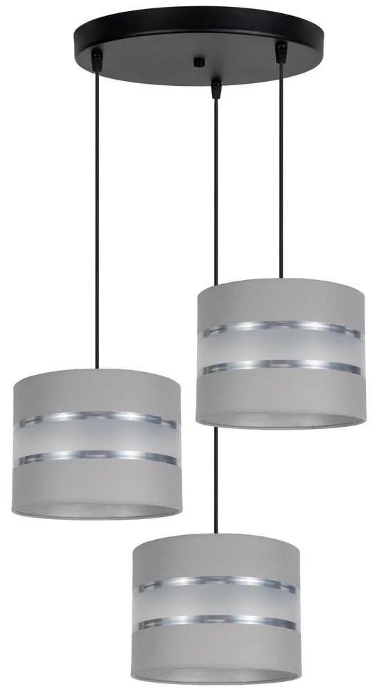 Luster na lanku CORAL 3xE27/60W/230V šedá