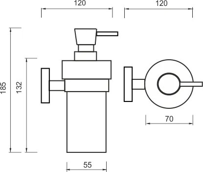 Nimco Dávkovač tekutého mydla keramický, pumpička mosadz UNIX - UN 13031KN-T-26
