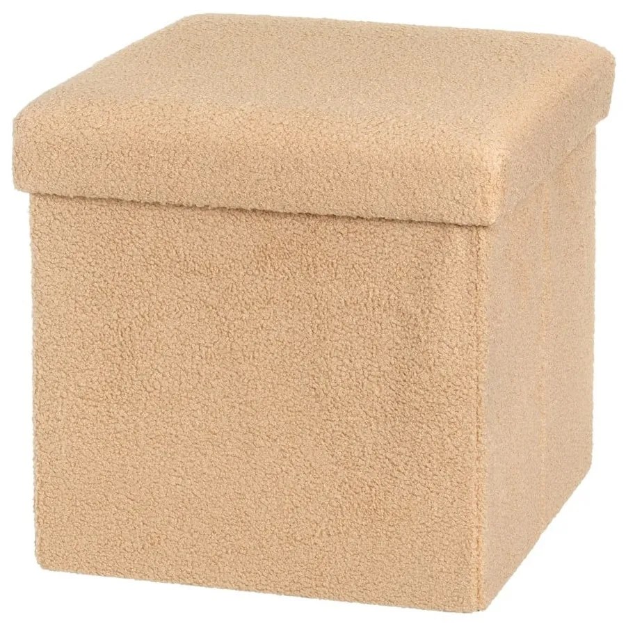 Svetlohnedý taburet z textílie buklé Folding – Casa Selección