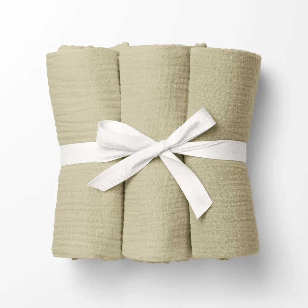 Biante Mušelínová plienka/dečka Nature MSN-070 Svetlá pieskovo béžová - ZVÝHODNENÁ SADA 3 KS 70x70 cm - Sada 3 ks