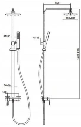 Cersanit Mille - Sprchový stĺp s pákovou batériou, chrómová, S951-339
