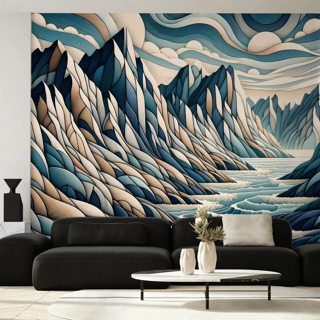 Fototapeta - Divoká rieka medzi horami (147x102 cm)